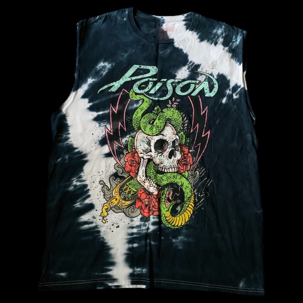 Poison Tie-Dye Skull & Snake Graphic Muscle Tee sleeveless